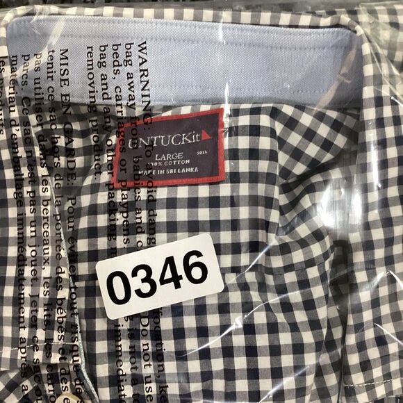 UNTUCKit Men’s Short Sleeve Black and White Gingham Button-Down Shirt Size Large - Picture 7 of 7